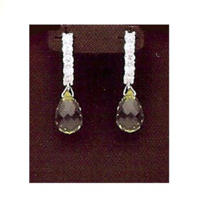 AOC013 ORECCHINI ORO BIANCO ZIRCONI E PIETRE